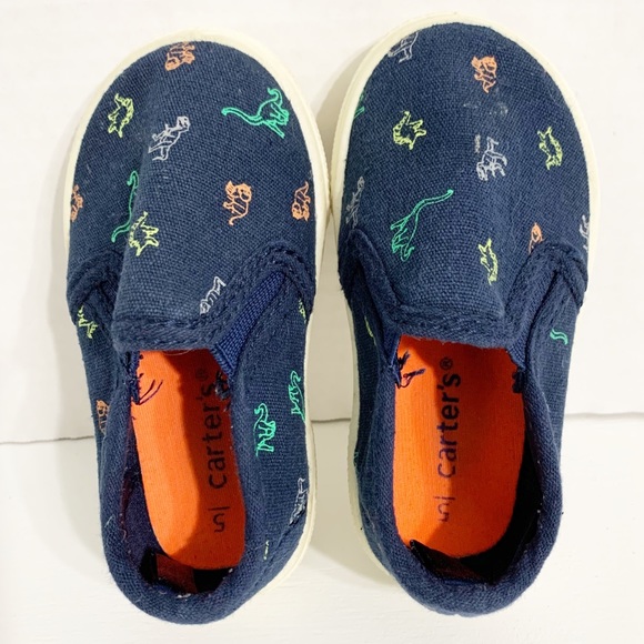 Carter’s Damon Allover Dinosaur Print Casual Canvas Slip-on Sneakers Skate Shoe - Picture 5 of 8